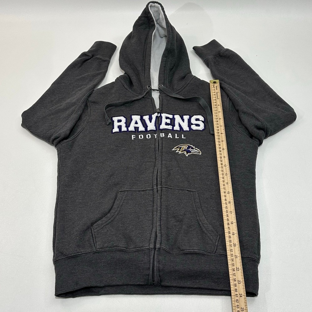Baltimore Ravens Men's Hoodie Charcoal Full Zip Fleece Size M - Picture 4 of 5